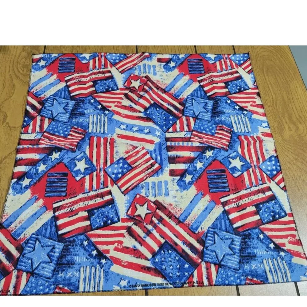 Set Of 2 Carolina Creative Bandanna Old Glory American Flag Patriotic 22